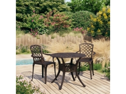 Vidaxl 3 Pcs Conjunto De Bistrô Alumínio Fundido Bronze