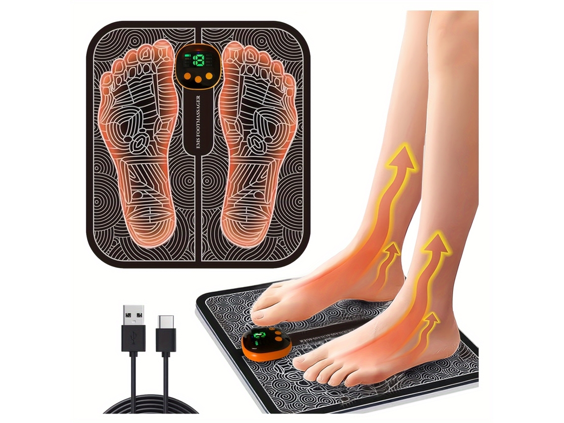 Massageador De Pés Ems Com Microcorrente E Modos Ajustáveis, 8 Modos, 19 Níveis Elysve