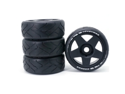 Preto 4pcs 1/8 Rally Drift On road Pneus Rodas 17mm Hex para Arrma Infraction Limitless Felony F1 Zd Rc Car Model Parts MDUG