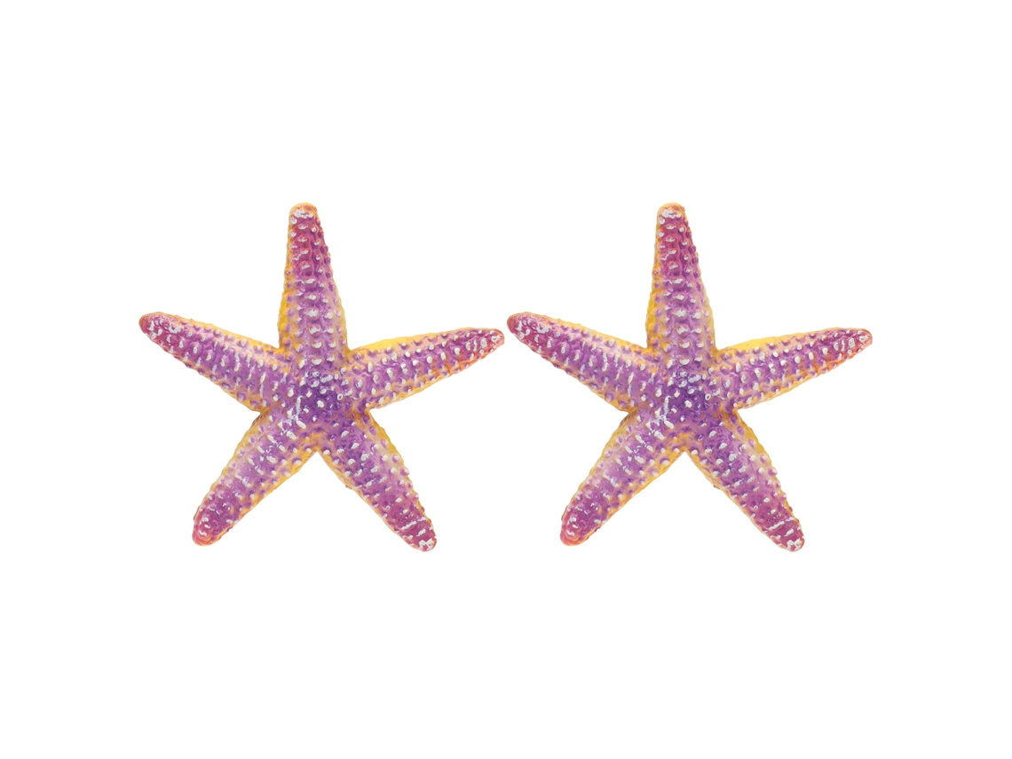 Primerox 2pcs Brinquedo Estrela do mar Simulação Detalhes Fofos Resina Cores Vibrantes Presentes para Crianças
