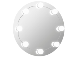 Wall Mirror With Led Light, Wall Mirrors With Led Lights Vidaxl Prateado Vidro (φ 50 Cm)