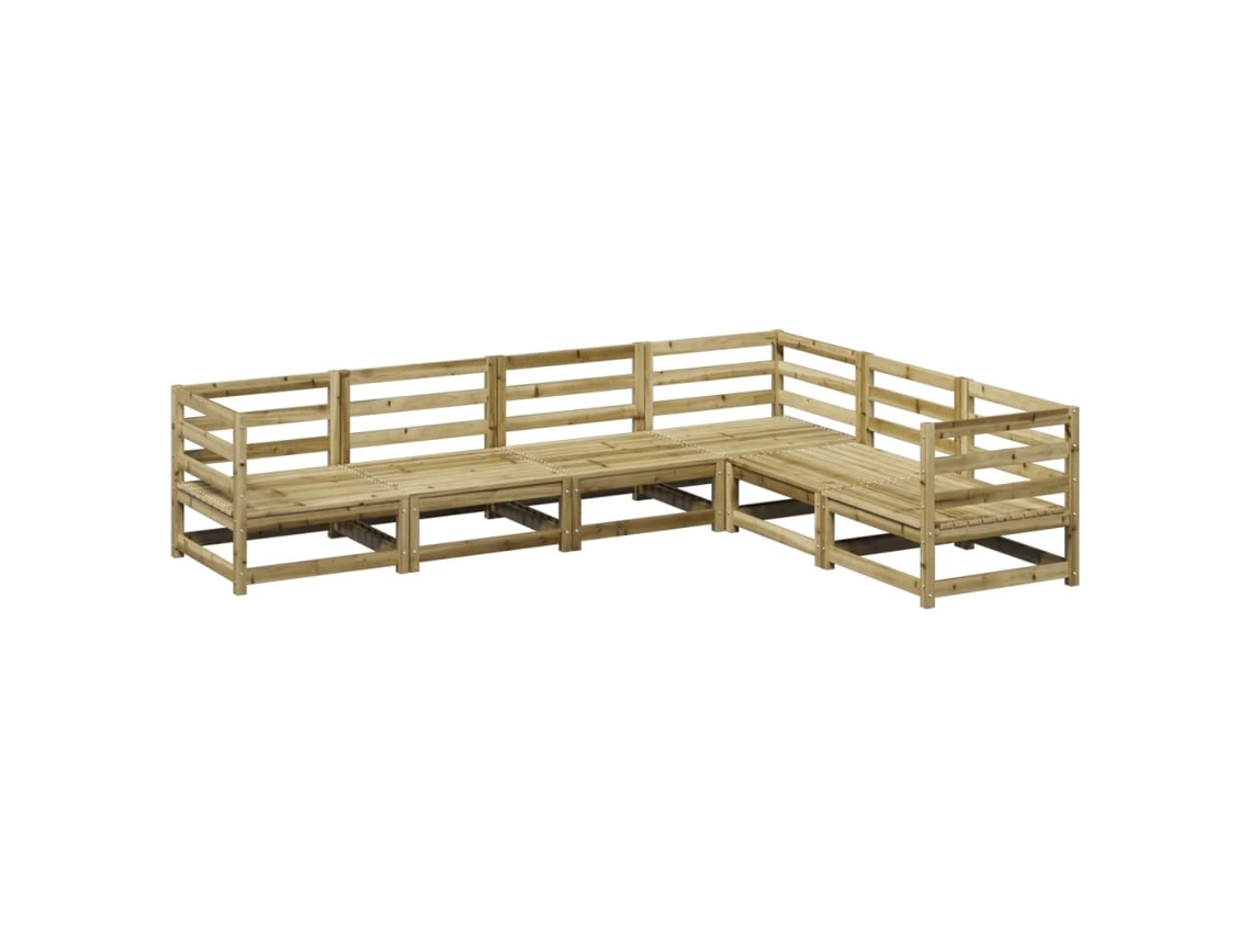 Maison Exclusive - 6 Pcs Conjunto De Sofás De Jardim Madeira De Pinho Impregnada