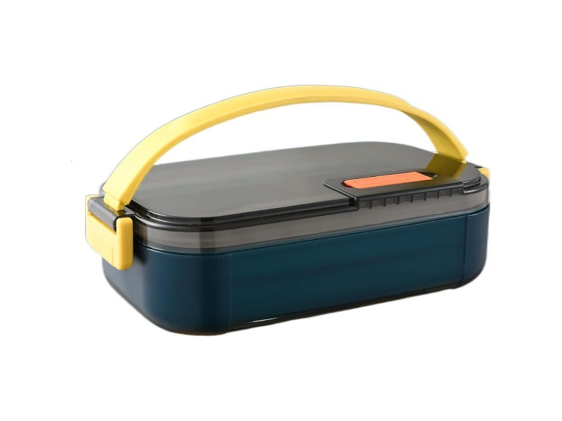 2026 caja de Almuerzo de Acero Inoxidable de Una Sola Capa, Estilo Japonés, Hermética, Apta para Microondas, 600ml, Azul, para Niños Y Adultos