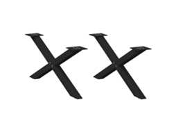 Vidaxl Pés Para Mesa De Centro Em Formato De X, 2 Peças, Preto, 70x(30-31) Cm, Aço