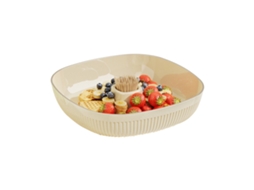 Prato De Fruta Em Plástico Transparente - Travessa De Snacks E Nozes Para Sala De Estar E Saladas