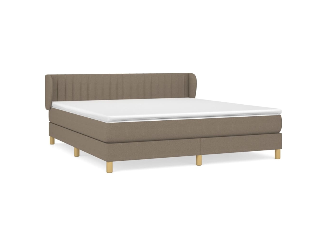 Cama com Molas/Colchão 180x200 Cm em Tecido Castanho Acinzentado MAISON EXCLUSIVE