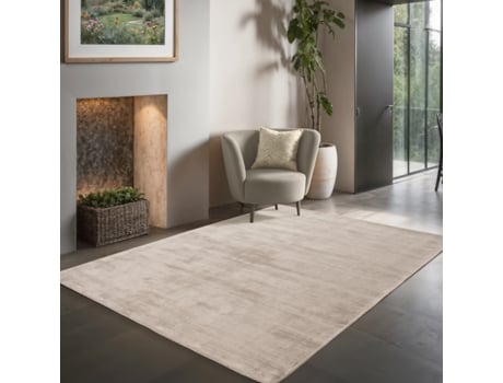 Tapete Janelle Elegante Sala Viscose, Bege Claro, 200 X 290 Cm