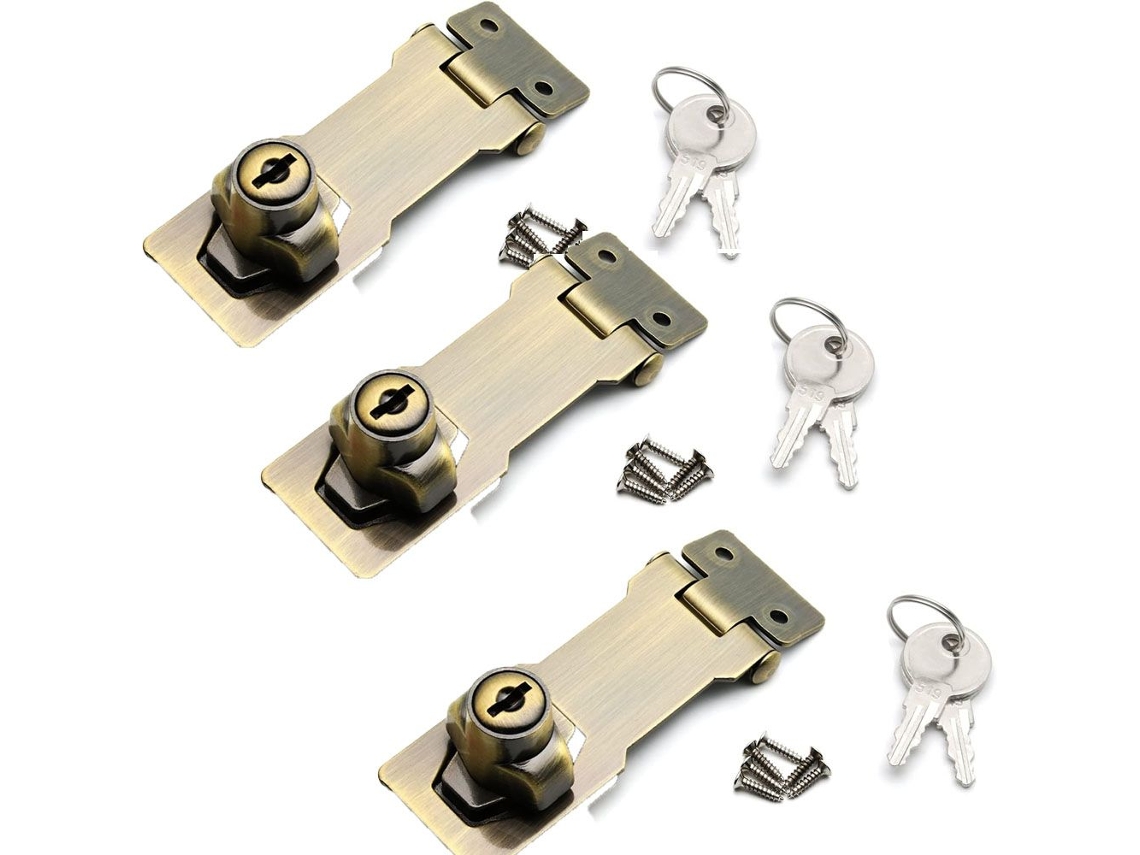 Fechos Com Chave, Botão Giratório, Conjunto De 3 Unidades