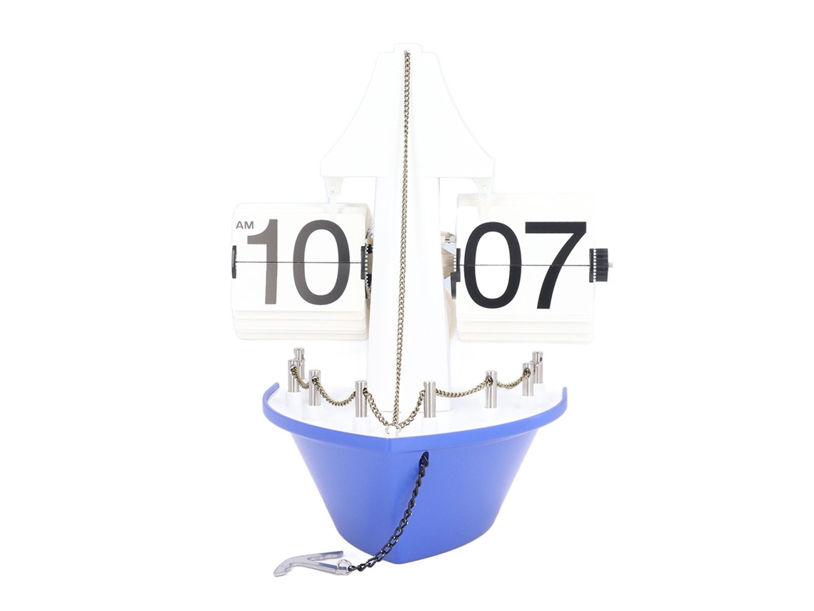 Mali relógio de Mesa Flip Retrô Barco de Vela Digital Preciso Bateria Azul para Casa Escritório