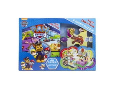 Livro Nickelodeon PAW Patrol First Look and Find Book, Giant Floor Puzzle and 20 Stickers de Pi Kids e Fabrizio Petrossi (Inglês - Capa Dura)