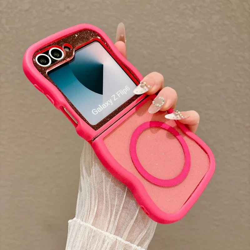 (samsung Zflip 5 Vermelho) Capa Transparente, Brilhante E Com Bordas Suaves, Resistente A Impactos.