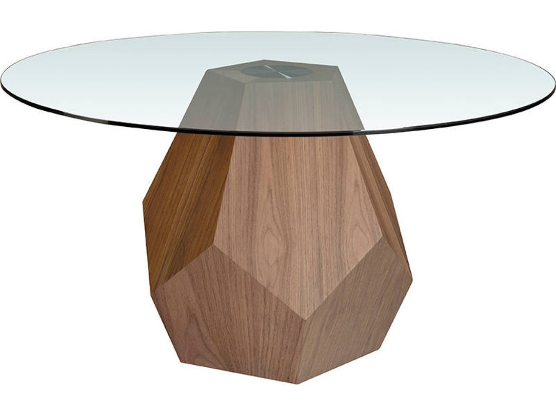 Mesa de Refeição ANGEL CERDÁ. 1093 (Castanho - Madeira, Vidro - Ø150 x 75 cm)