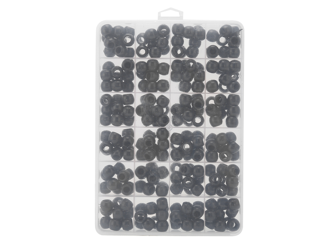 2026 240 Peças de Pérolas de Barba de Plástico Preto para Tranças e Decoração Viking