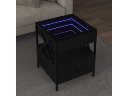 Vidaxl Mesa De Centro Com Luzes Led Infinity 40x40x51 Cm Preto