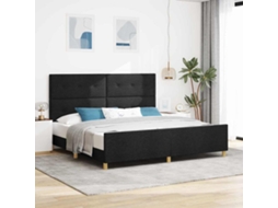 Vidaxl Estrutura Da Cama Com Cabeceira Preto 200 X 200 Cm Tecido