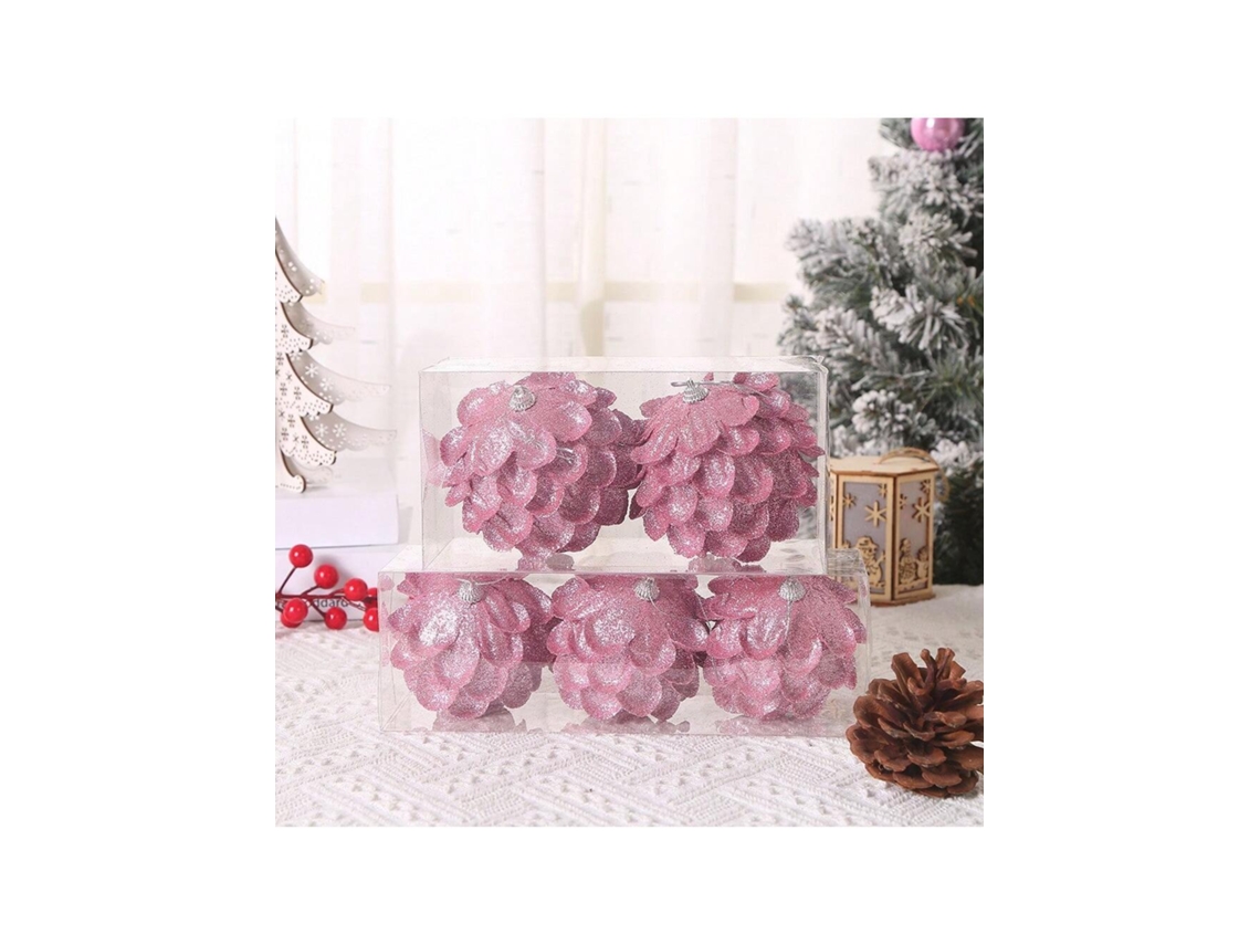 Conjunto De Bolas De Espuma Com Glitter, 8cm 10cm/5un, Pinhas E Folhas Imitadas, Decoração De Natal Transnacional Igvtrade
