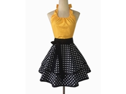 2026 delantal Vintage Cute para Mulheres com Bolsa Amarela de Algodão Confortável e Durável