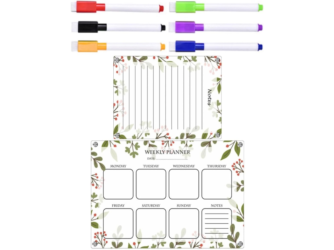 Tableau Magnétique Acrylique Effaçable Pour Planification Hebdomadaire Espaço Para Notas, Fácil De Usar