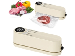 Seladora A Vácuo Para Armazenamento De Alimentos, Mini Seladora Sem Fio Recarregável 3 Em 1 Para Armazenamento De Alimentos Dureforward (bege)