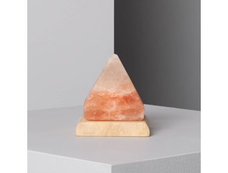 Candeeiro de Mesa LEDKIA Pyramid (Madeira, Sal Mineral - 10x8.5x8.5 cm)