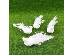 Lote De 4 Colombes Artificiais Em Mousse Para Decoração De Casamento