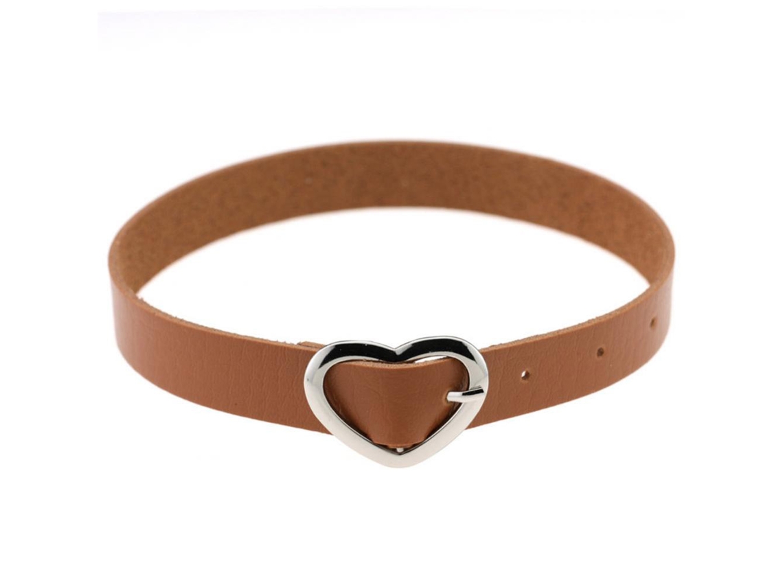 Colar Choker Punk Pingente Coração Estilo Fashion