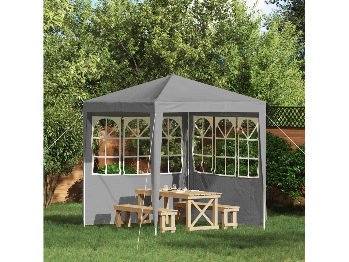 Vidaxl Lateral De Tenda Para Festa 2 Unid. 200 X 195 Cm Cinzento-claro