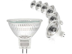 Rebe bombilla Spotlight Mr16, 12v 50w, Base Gu5.3, Regulável, Luz Branca Quente 2700k, Pacote de 6