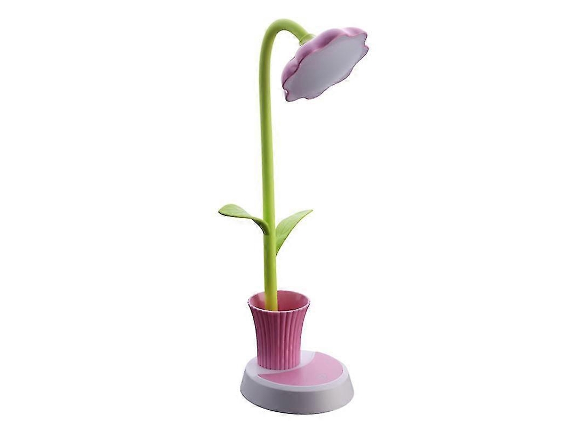Rebe lâmpada de Escritório Portátil com Padrão Floral Recarregável Via Usb e Bateria de Lítio de 1200ma