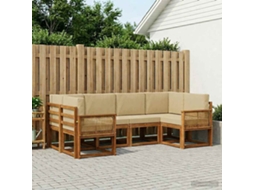 Vidaxl Conjunto De Sofás Para Exterior 6 Unid. Natural E Bege