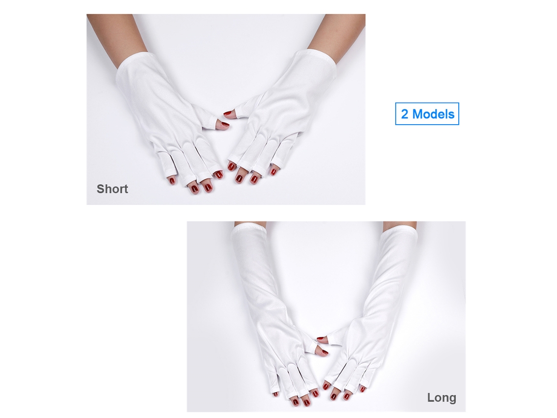 Luvas Sem Dedos De Proteção Uv Para Manicure Com Lâmpada De Secagem De Esmalte Em Gel Led