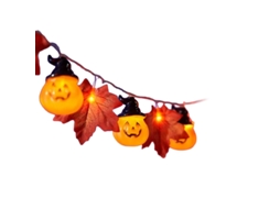 Laxiscreed Série De Luzes Led De Halloween Com Abóboras E Folhas, 3m, 20 Leds, Com Pilhas