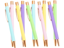 Conjunto De 10 Canetas Esferográficas Retráteis Em Cores Sortidas.