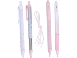 Conjunto De 4 Canetas Em Gel Gadpiparty Com Tinta Preta, Retráteis,
