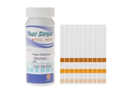 Tiras de teste 3 em 1 para piscina e spa: cloro, pH, alcalinidade e dureza da água, 50 unidades.