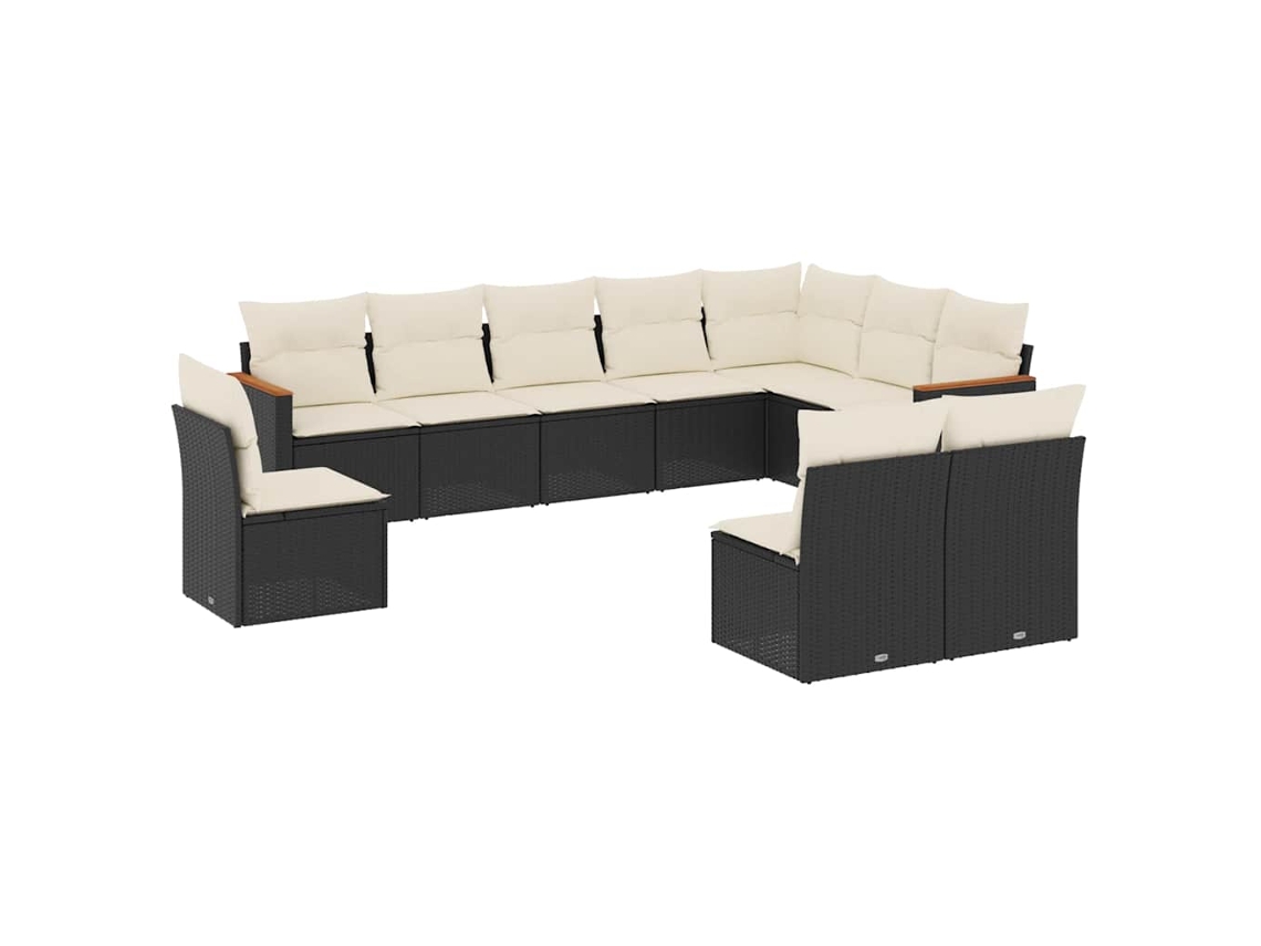 Garden Sofa Set, Garden Sofa Sets Vidaxl Preto Rattan / Vime (n/a)