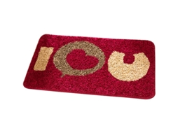 Tapete De Banho Vermelho Antiderrapante, Tapete De Cabelo Grosso Absorvente Lavável Para Banho E Chuveiro
