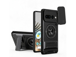 Capa Hibbent Para Google Pixel 11 Pro/pixel 11 Com Janela Deslizante E Suporte (preto)