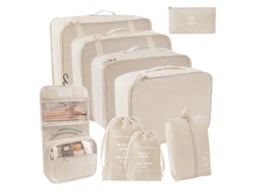 Organizador Cubos Embalagem Mala NEVEANCE Bege (33x25x4cm)