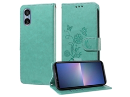 Capa De Couro Para Celular Com Flores De Borboleta Em Relevo