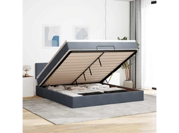 Vidaxl Estrutura De Cama Otomana Com Colchão 160x200cm Cinzento Escuro