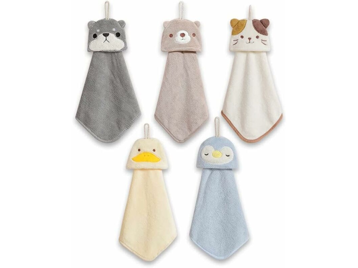 Toalhas de Banho com Alça para Pendurar, Absorventes, em Tecido Fleece Coral, Macias e Grossas, para Pratos e Redondas 5 Cores AQUAFORGE