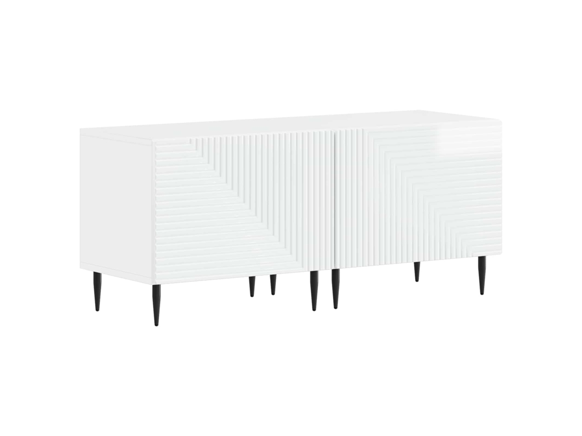 Vidaxl Gabinete Para Tv Branco Brilhante Derivados De Madeira