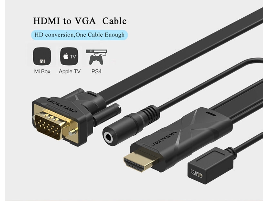 Conversor Vention Hdmi Para Vga Com Áudio E Alimentação (1m)