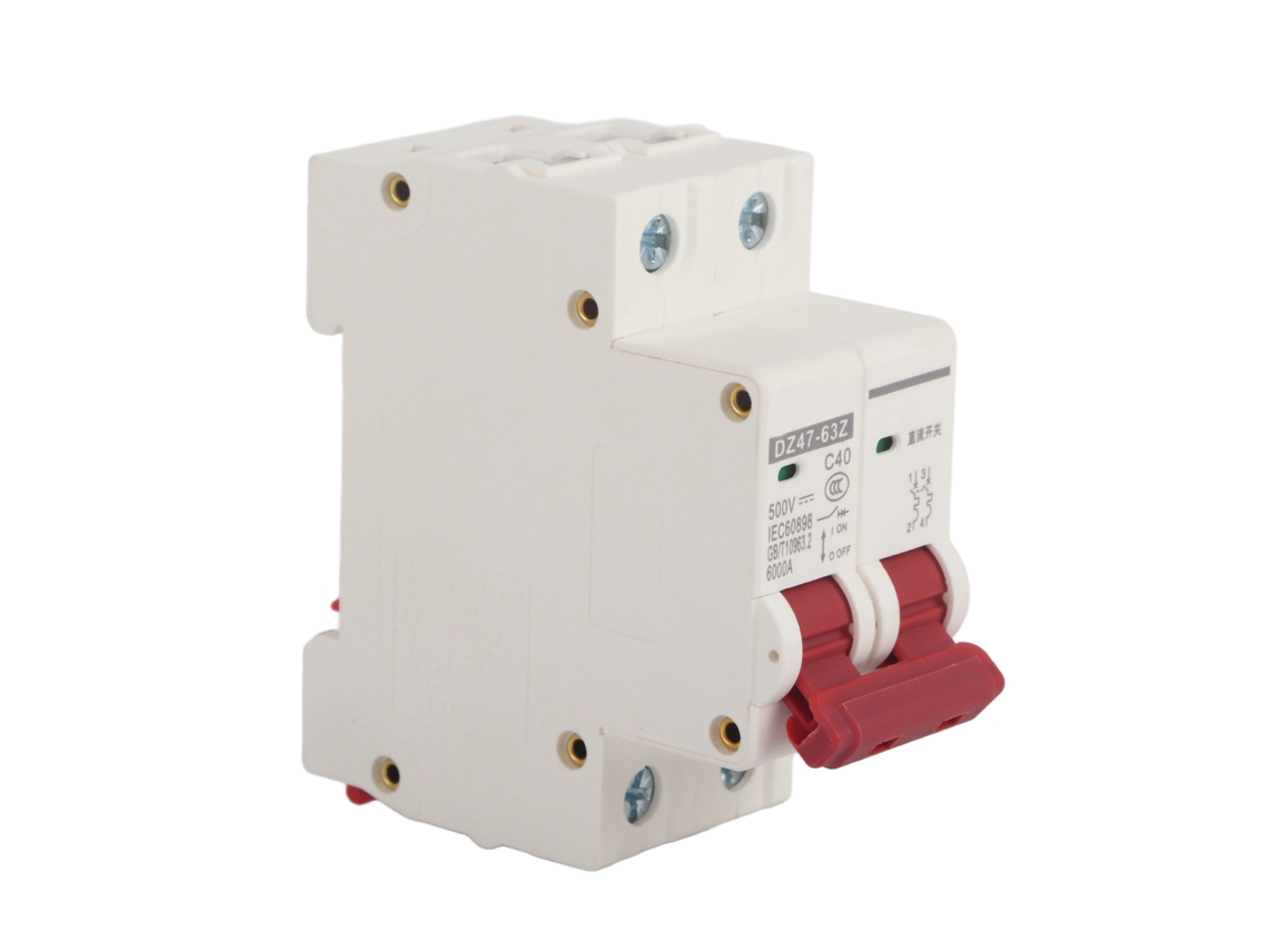 Disjuntor Miniatura 2p 40a Dc 500v Mcb Interruptor De Segurança Dz47‑ 63z‑