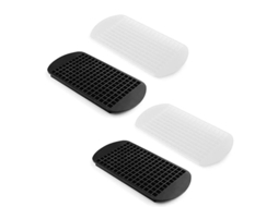 Bandejas De Cubos De Gelo Mini Com Tampa Selada Para Congelar Bebidas E Alimentos No Freezer Preto*branco