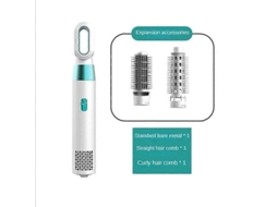 Secador De Cabelo 3 Em 1 Doméstico Com Ar Quente, Pente Multifuncional De Boca Redonda Para Alisar E Cachear, Mini Secador De Cabelo Automático.