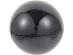 Bola de jardim em aço inoxidável com 150 mm de diâmetro, esfera espelhada refletora preta brilhante.