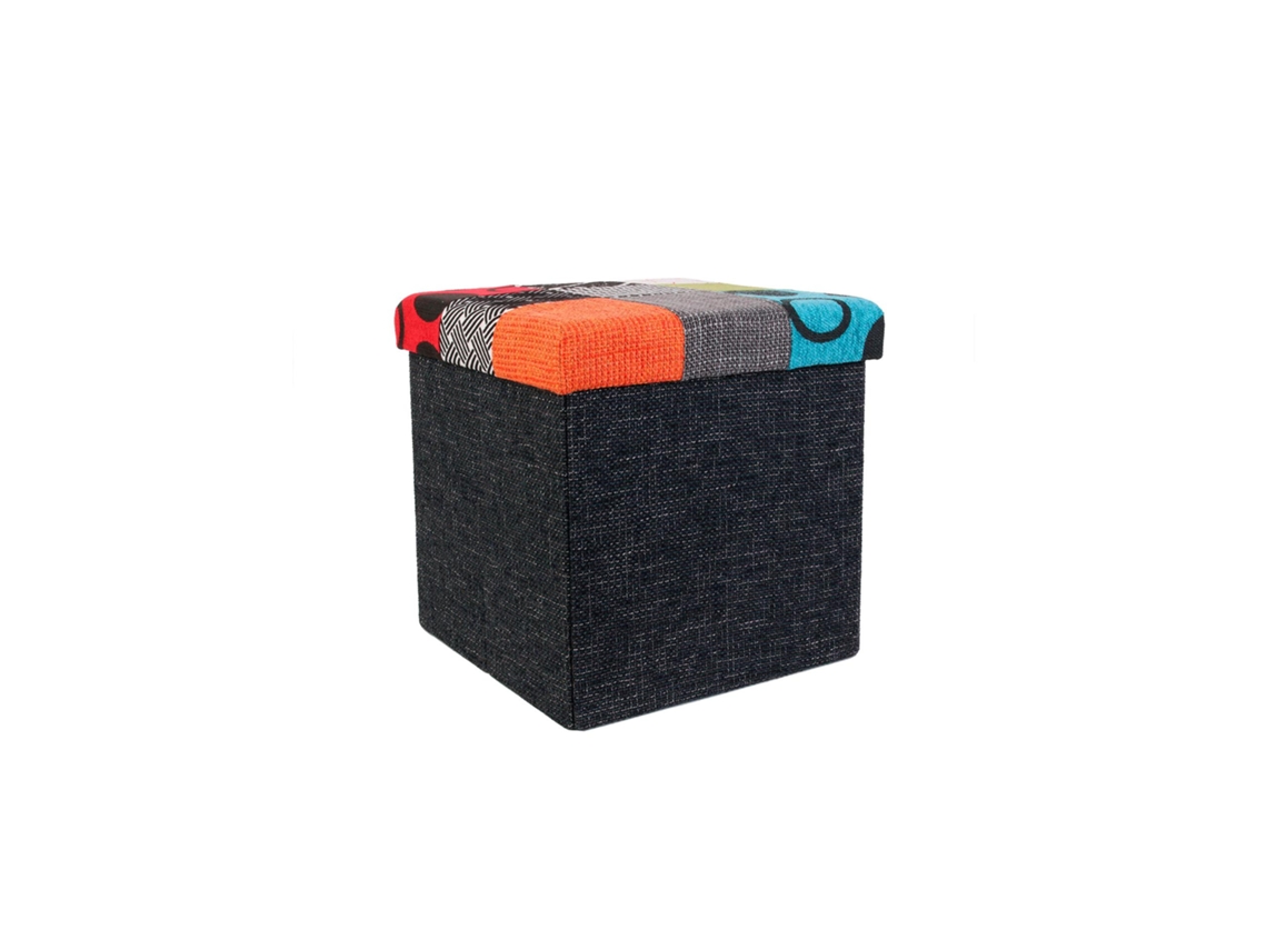 Puff com Arrumação Tampo Patchwork