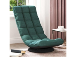 Vidaxl Cadeira De Piso Giratória 70x51x79 Cm Tecido Verde-escuro